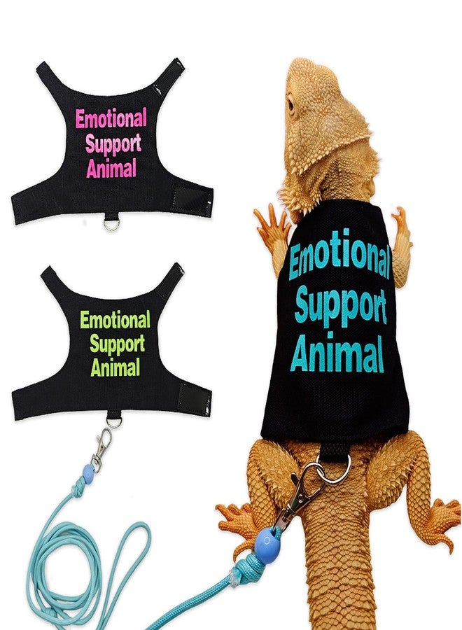 hokable Bearded Dragon Lizards Clothes with Leash Set - Cute Lizard Reptile Small Animal Adjustable Harness Clothes for Walking Outdoor Security Costume Photo Prop(Blue - Image 1