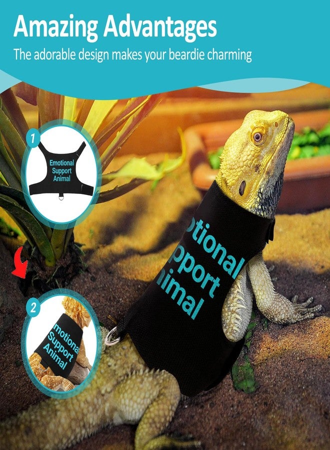 hokable Bearded Dragon Lizards Clothes with Leash Set - Cute Lizard Reptile Small Animal Adjustable Harness Clothes for Walking Outdoor Security Costume Photo Prop(Blue - Image 5