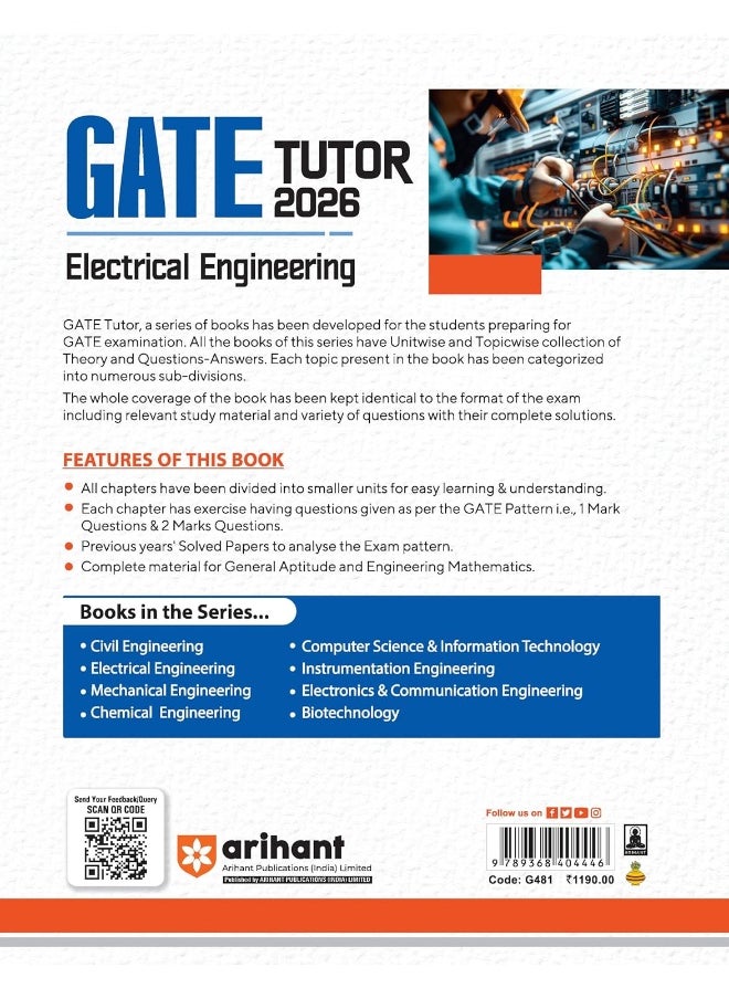Arihant GATE TUTOR Study Guide for Electrical Engineering Exam 2026 | Fully Revised Edition with Gate Solved Papers (2025-2023) and 5 Mock Tests  - Image 2