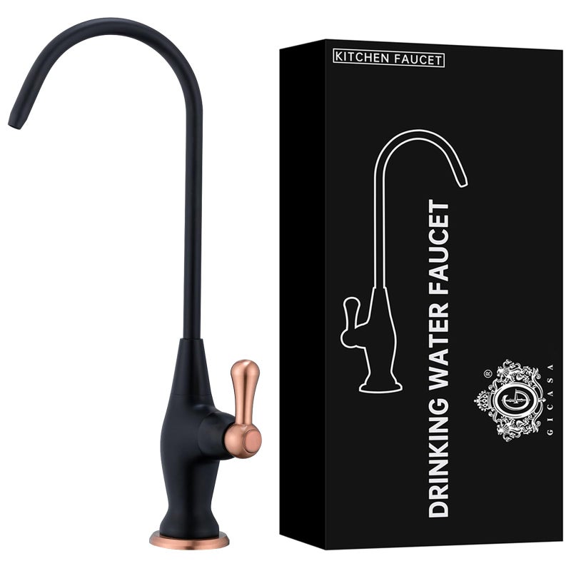 GICASA Sink Drinking Water Faucet, Sink Water Filter System, Suitable for Most Reverse Osmosis or Water Filtration Systems, Stainless Steel Reverse Osmosis Faucet for Kitchen Bar, Black