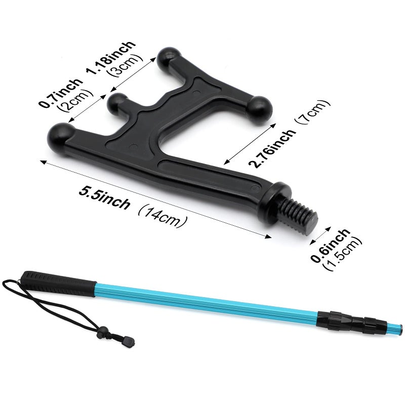 SAN LIKE Telescopic Boat Hook, Aluminum Lightweight Durable Push Pole with Floating Non-Slip Plastic Hand Grips for Docking, Extends from 30-inches to 67-inches - Image 4
