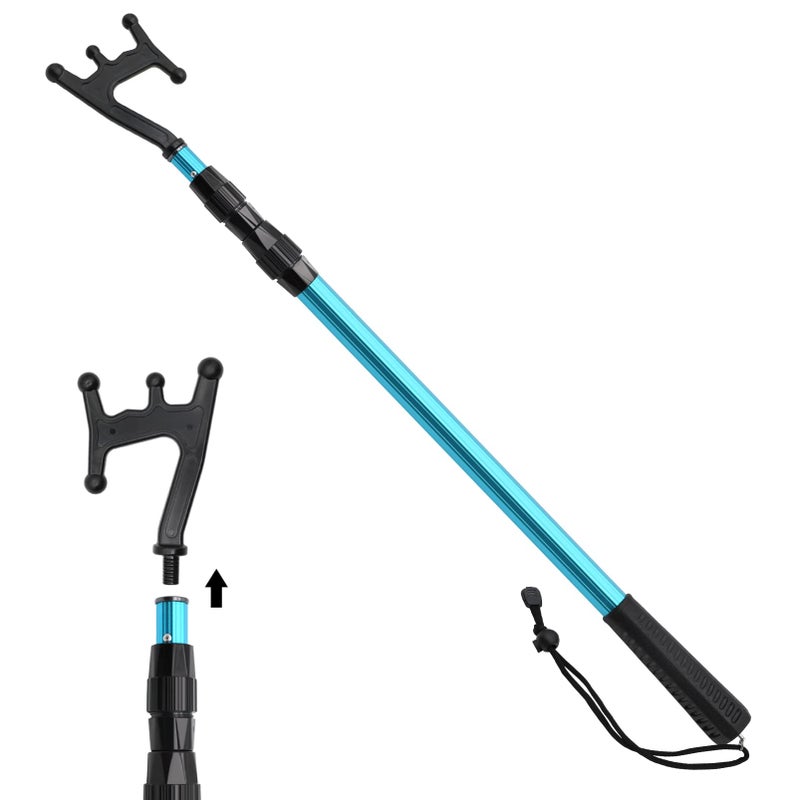 SAN LIKE Telescopic Boat Hook, Aluminum Lightweight Durable Push Pole with Floating Non-Slip Plastic Hand Grips for Docking, Extends from 30-inches to 67-inches - Image 1