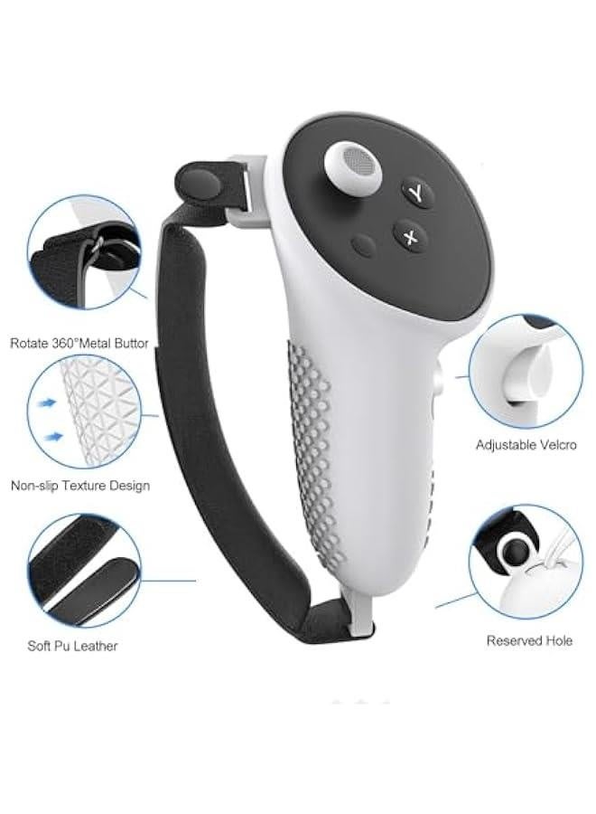 إكسسوارات VR لـ Meta Quest 3، مجموعة غلاف سيليكون واقي 6 في 1 لـ Oculus Quest 3، غطاء قبضة التحكم، غلاف VR، غطاء وجه (أبيض) - Image 5