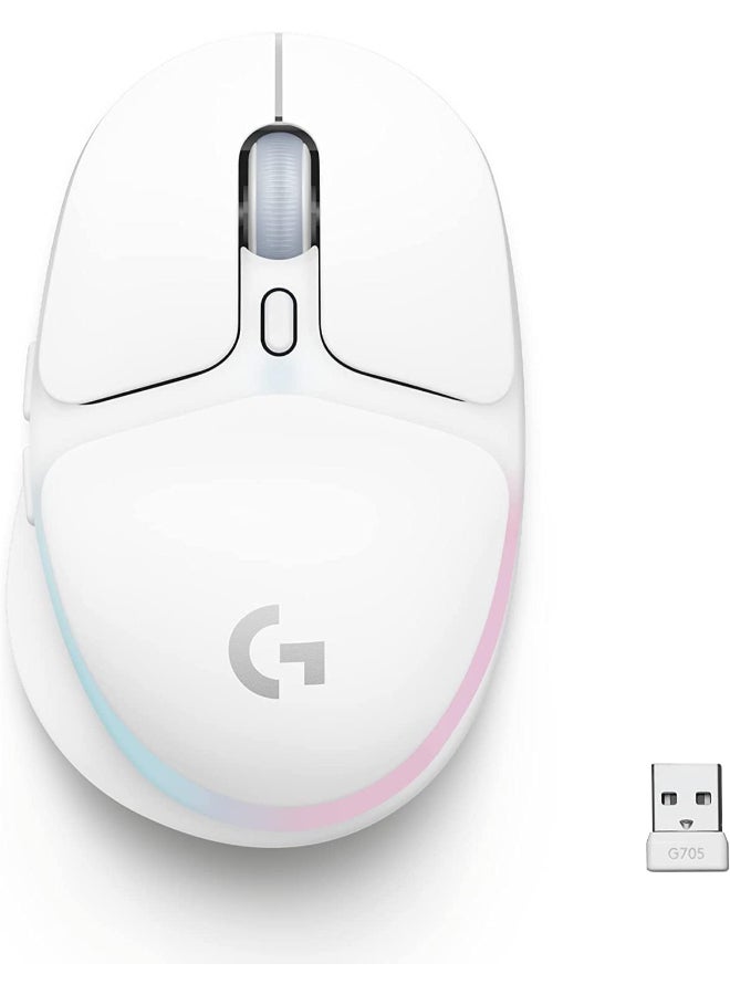 لوجيتيك ماوس ألعاب لاسلكي G G705، إضاءة LIGHTSYNC RGB قابلة للتخصيص، لاسلكي LIGHTSPEED، اتصال بلوتوث، خفيف الوزن، كمبيوتر شخصي/Mac/كمبيوتر محمول - Image 1