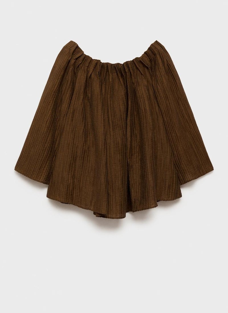 MANGO Textured Gathered Blouse  - Image 5