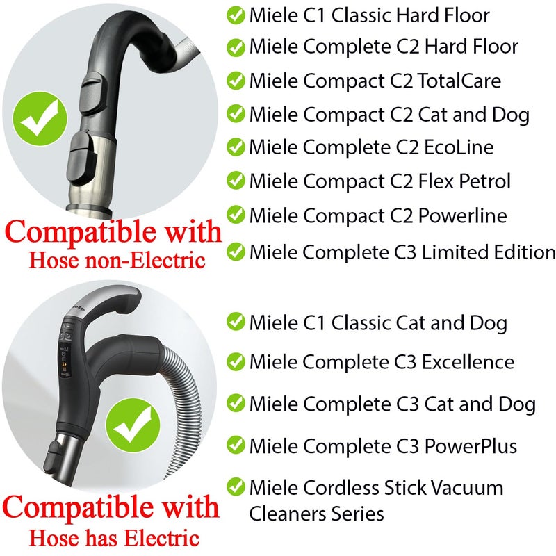 GHAMADE لملحقات ملحقات المكنسة الكهربائية Miele 1-1/4 بوصة بالإضافة إلى مجموعة محول خرطوم المكنسة المتوافقة مع المكانس الكهربائية Miele C1 C2 C3 - مجموعة ملحقات التنظيف المنزلية - Image 3