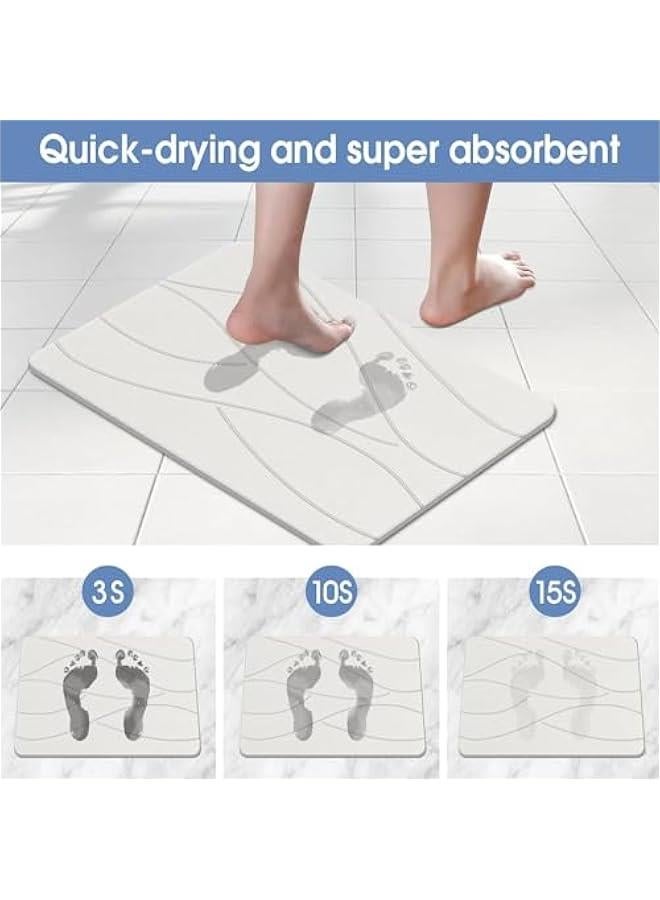 بساط حمام من حجر الدياتومايت فائق الامتصاص وسريع الجفاف ومضاد للانزلاق للحمام من بايبي (02 رمادي فاتح) - Image 3