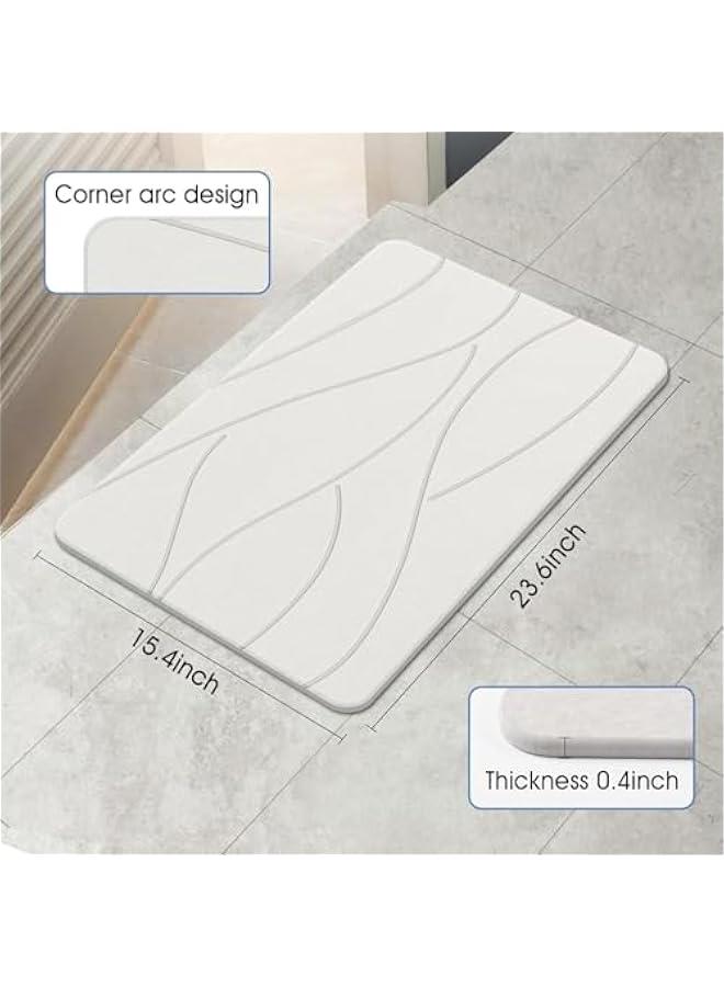 بساط حمام من حجر الدياتومايت فائق الامتصاص وسريع الجفاف ومضاد للانزلاق للحمام من بايبي (02 رمادي فاتح) - Image 4