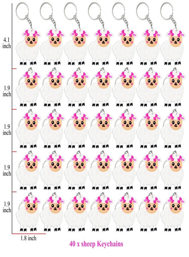 Elecrainbow 40 Pack Lamb Keyring Pack Party Favor for Lamb Lover, Guest Return Gift, Farm Animal Themed Party, Birthday - Image 4