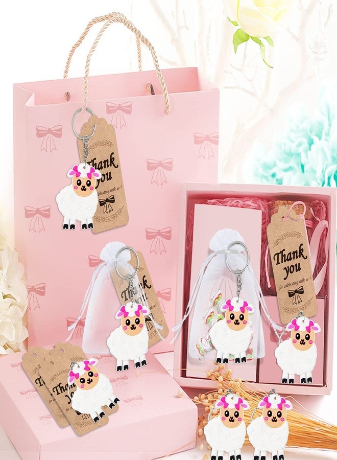 Elecrainbow 40 Pack Lamb Keyring Pack Party Favor for Lamb Lover, Guest Return Gift, Farm Animal Themed Party, Birthday - Image 3