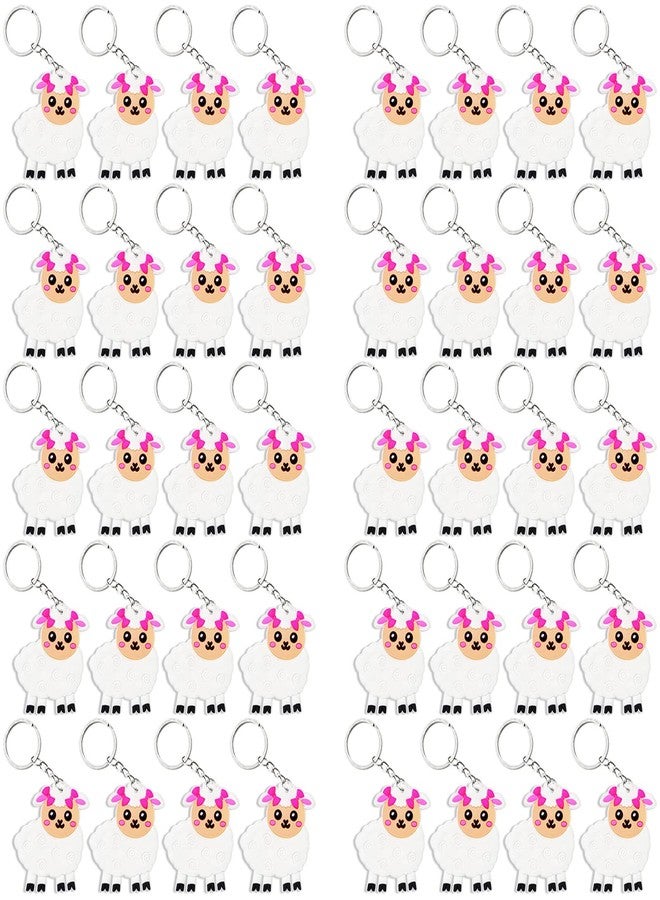 Elecrainbow 40 Pack Lamb Keyring Pack Party Favor for Lamb Lover, Guest Return Gift, Farm Animal Themed Party, Birthday - Image 2