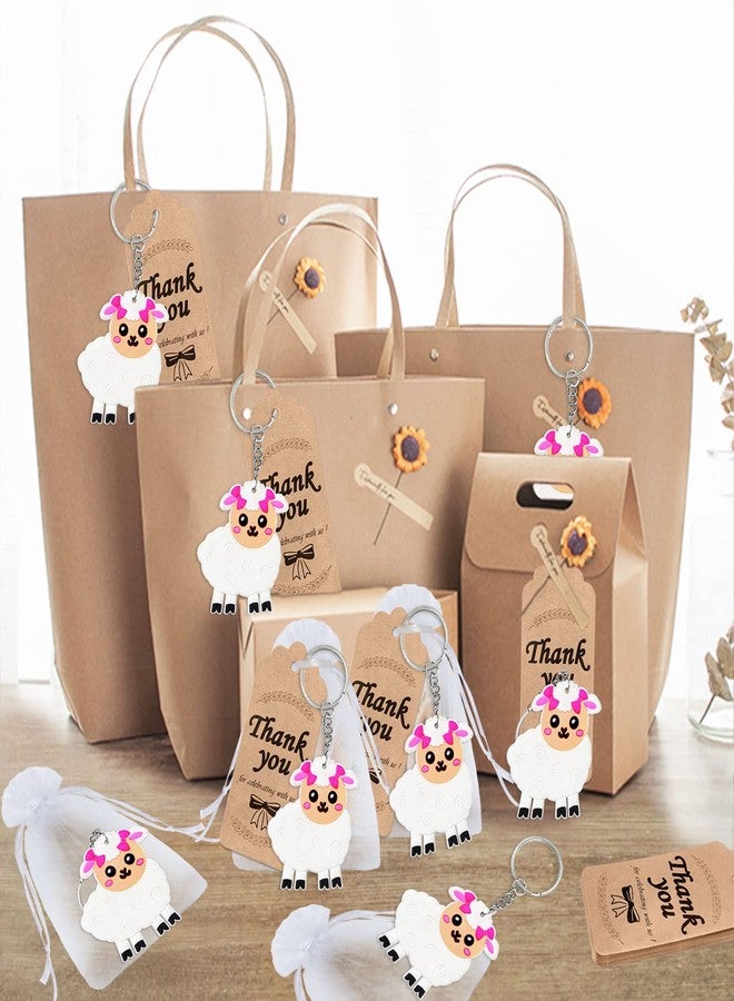 Elecrainbow 40 Pack Lamb Keyring Pack Party Favor for Lamb Lover, Guest Return Gift, Farm Animal Themed Party, Birthday - Image 5