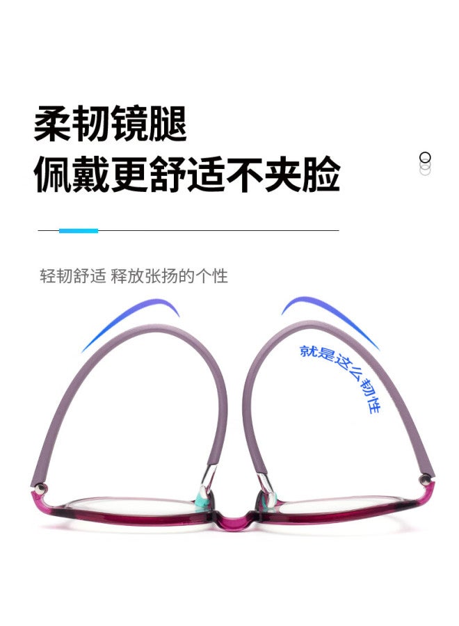 Fall in love Lianshang Anti-blue Light Reading Gl For Women, High Definition Bifocal Gl Tr Ultra-light Reading Gl For Women 5009 Elegant Purple 300 Degrees - Image 1