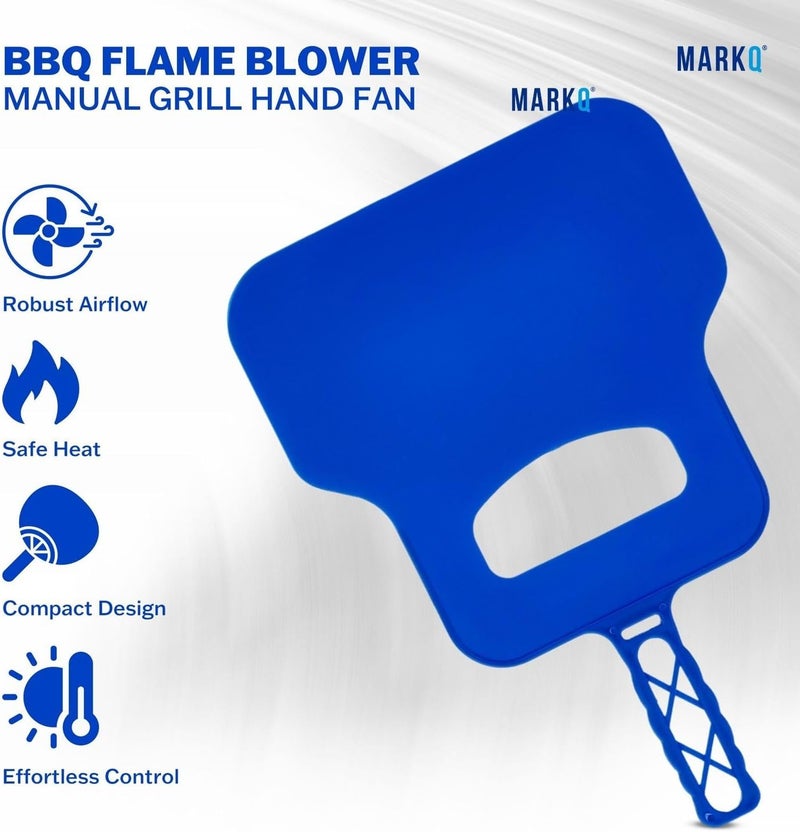 MARKQ BBQ Hand Fan for Outdoor Cooking | Portable Plastic Barbecue Fire Bellow | Camping, Hiking & Picnic Grill Accessories – Assorted Colors (PACK OF 1) - Image 2