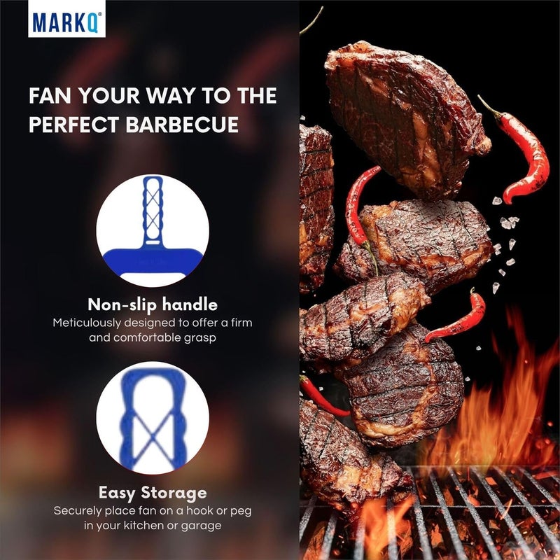 MARKQ BBQ Hand Fan for Outdoor Cooking | Portable Plastic Barbecue Fire Bellow | Camping, Hiking & Picnic Grill Accessories – Assorted Colors (PACK OF 1) - Image 4