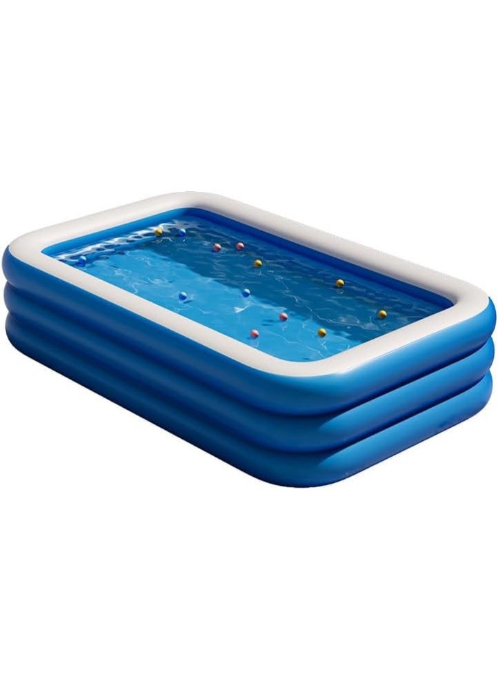 Inflatable Family Swimming Pool, Thickened PVC,  150x105x55cm - Image 1