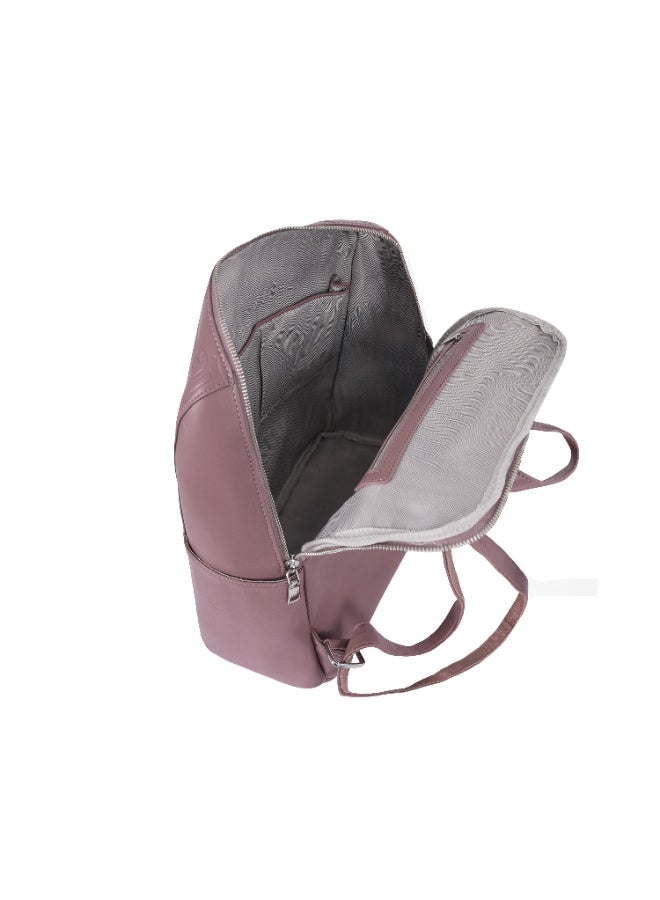 فوسكا حقيبة ظهر Foska نسائية كبيرة جلد ناعم – عملية للجامعة واللابتوب لون بني محمر (Rust Red) – مقاس 30.5x36.5 سم - Image 5