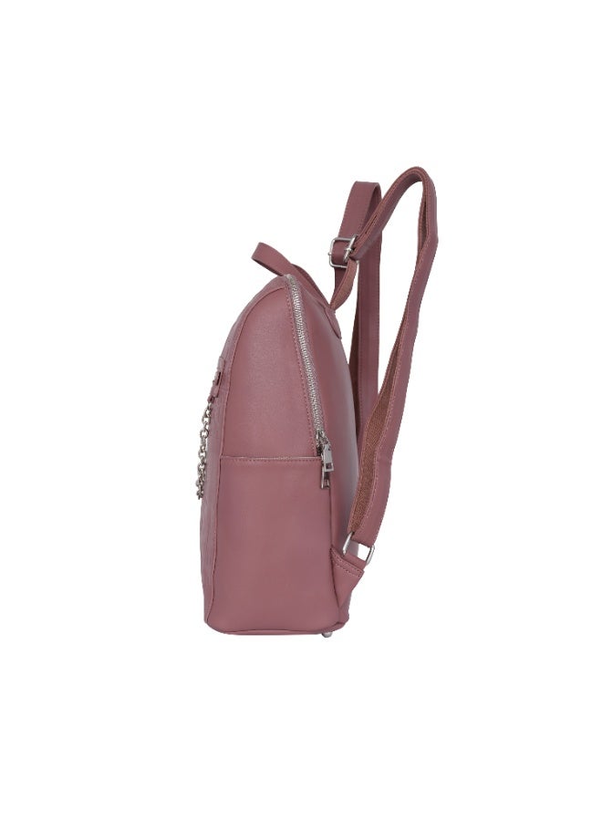 فوسكا حقيبة ظهر Foska نسائية كبيرة جلد ناعم – عملية للجامعة واللابتوب لون بني محمر (Rust Red) – مقاس 30.5x36.5 سم - Image 3