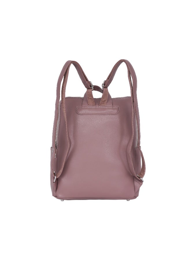 فوسكا حقيبة ظهر Foska نسائية كبيرة جلد ناعم – عملية للجامعة واللابتوب لون بني محمر (Rust Red) – مقاس 30.5x36.5 سم - Image 4