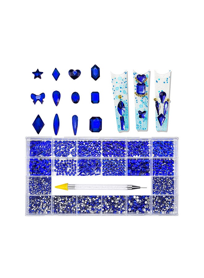 brunson 21 Grid Glass Rhinestone Diamond Stickers for Nails Art Decorations With Drill Pen BBEDNAS1 - Image 1