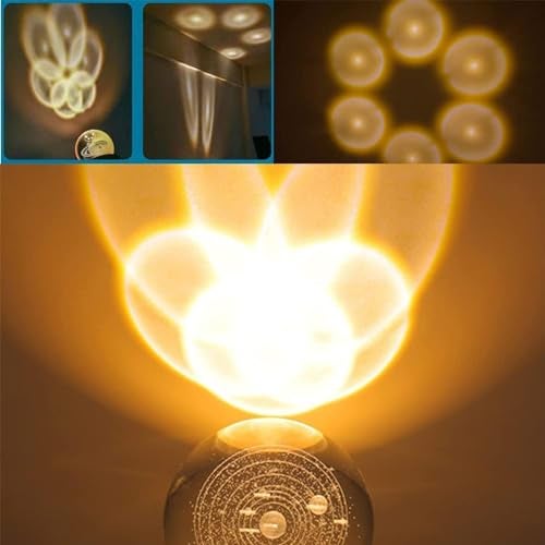 SHOPOGENIX Solar System Crystal Ball Night Light,Glass Ball Night LED Lamp with USB Powered 2.36 Inch Wooden Base Colorful Crystal Ball for Gifts Men,Women,Kids,Boys,Girls (Solar System) - Image 3
