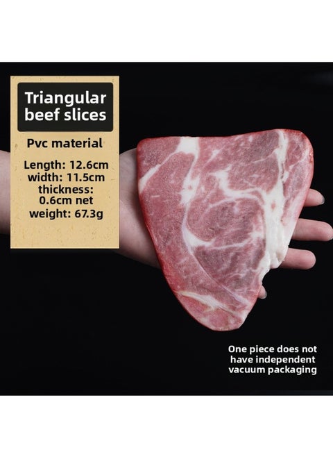 Simulation Sirloin Steak Fake Beef Model And Beef Snowflake Tomahawk Cowboy Bone Roast Piece Luncheon Meat Props Ornaments-Color:Triangle Beef Slices