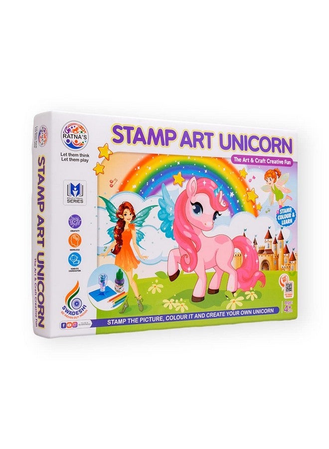 RATNA'S Stamp Art Unicorn Theme, Art & Craft Creative Fun For Kids - Stamping & Colouring Set Diy Kit For Boys & Girls, Multicolor - Image 1