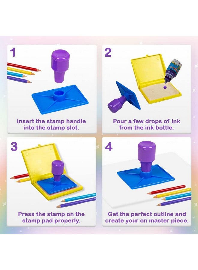 RATNA'S Stamp Art Unicorn Theme, Art & Craft Creative Fun For Kids - Stamping & Colouring Set Diy Kit For Boys & Girls, Multicolor - Image 3