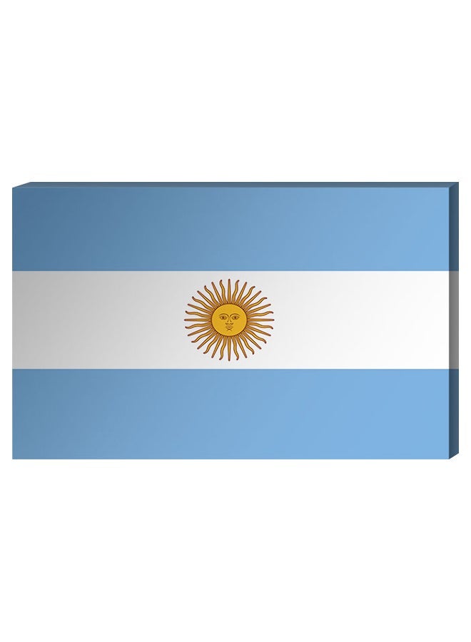 RYN Argentinian Flag Wall Decor Painting With Inner Frame Blue/White/Yellow 40 x 60centimeter - Image 2
