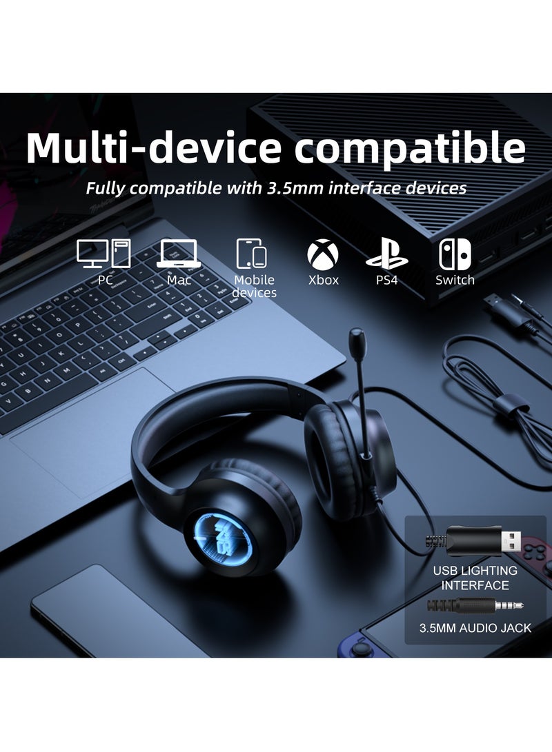 onikuma X36 RGB Gaming Headset Noise Canceling Mic for PC Mac PS4 Mobile And Xbox Switch - Image 5