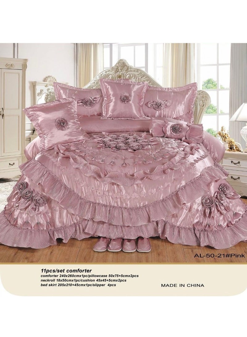 Luxury royal bridal comforter, high-quality satin, 11 pieces, 200*200