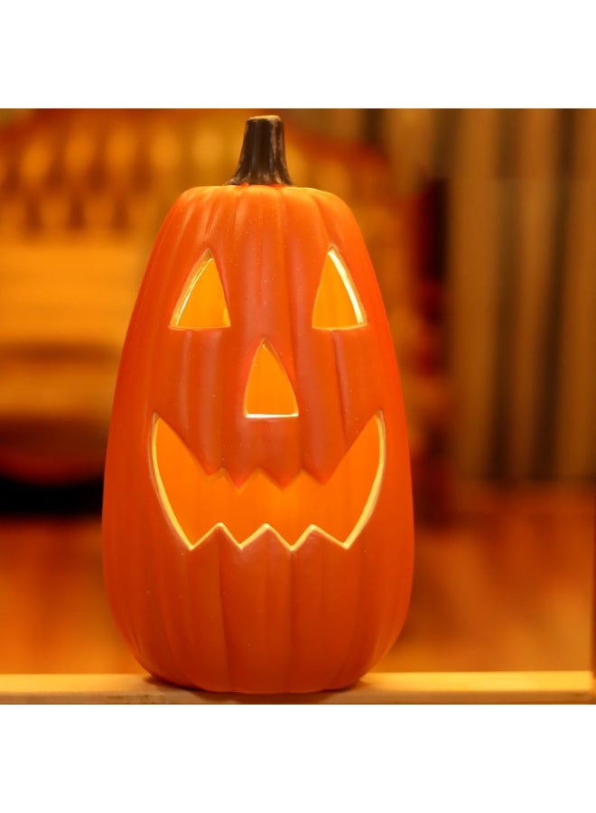 جورونب مصباح قرع زخرفي LED بإضاءة قرع هالوين، مناسب للديكور الداخلي، بتصميم واقعي، مناسب لاحتفالات الخريف، وللحفلات، ولديكورات المنزل في عيد الشكر. - Image 1