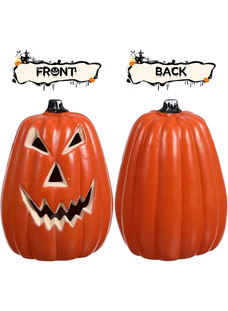 جورونب مصباح قرع زخرفي LED بإضاءة قرع هالوين، مناسب للديكور الداخلي، بتصميم واقعي، مناسب لاحتفالات الخريف، وللحفلات، ولديكورات المنزل في عيد الشكر. - Image 4