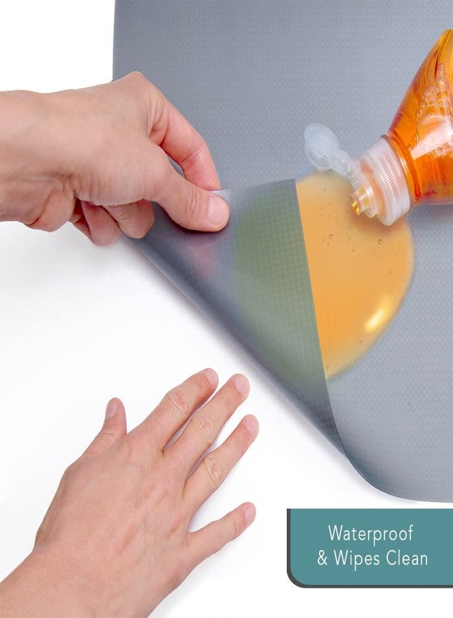 كون تاكت سجادة كون-تاكت أسفل الحوض، سجادة مقاومة للماء للاستخدام أسفل حوض المطبخ والحمام وغرفة الغسيل، بطانة رفوف متينة وغير لاصقة، سهلة التنظيف، 24 بوصة × 48 بوصة، لون جرافيت - Image 4