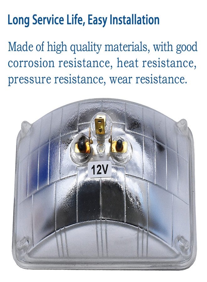 JEEFHO H4656 Super Vision Crystal Headlight, Halogen Sealed Beam Headlight, (5“square,165mm), Replaces# H4656 - Image 3