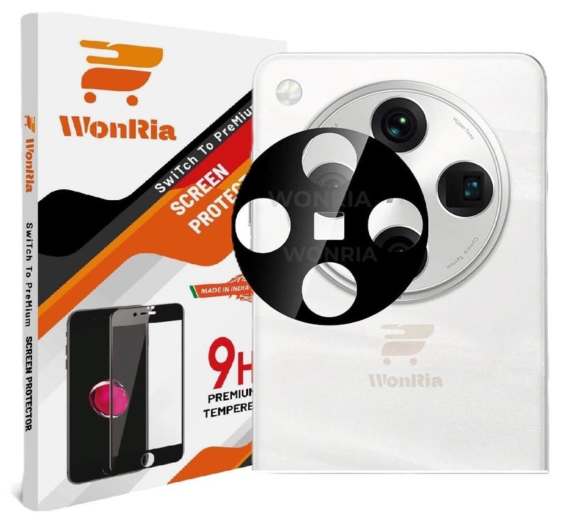 WonRia Back Camera Lens Protector for Oppo Find X8 Pro 5G Camera Glass Protector Guard [3D Premium] - Black - Image 1