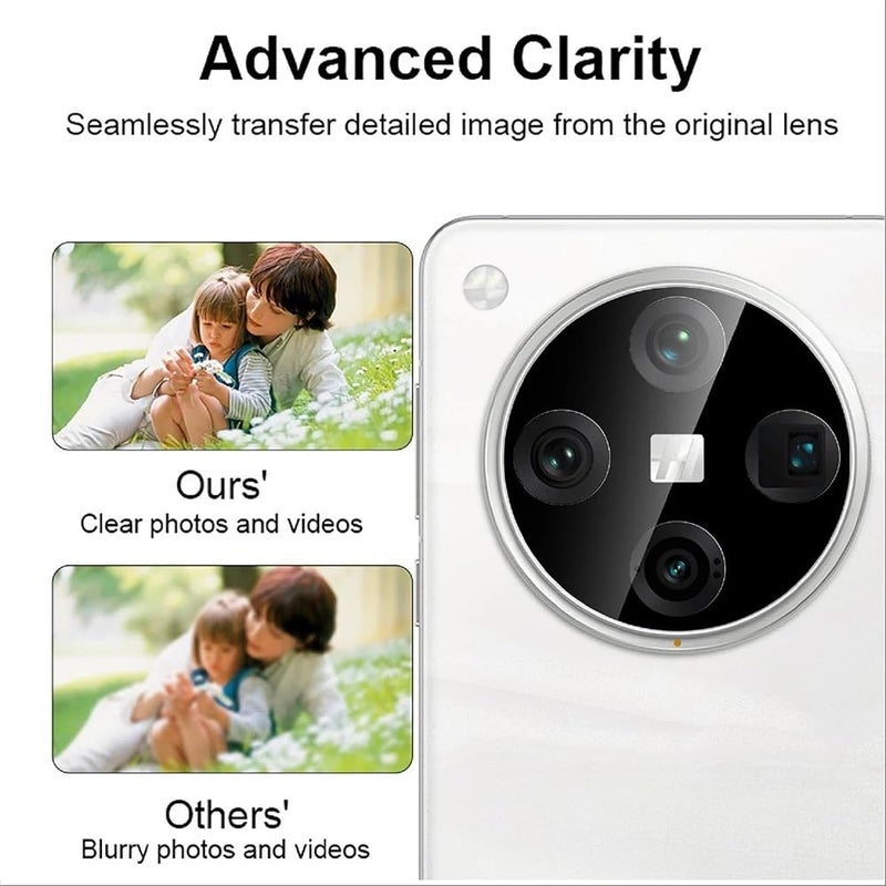 WonRia Back Camera Lens Protector for Oppo Find X8 Pro 5G Camera Glass Protector Guard [3D Premium] - Black - Image 4