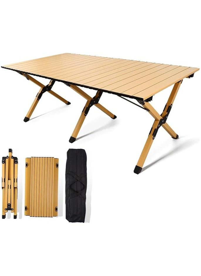 Generic Lightweight Aluminum Folding Table for 8 People, Durable Roll-Up Top with Carry Bag, Ideal for Camping, Picnics, BBQs, and Backyards 120x60x45cm  - Image 3