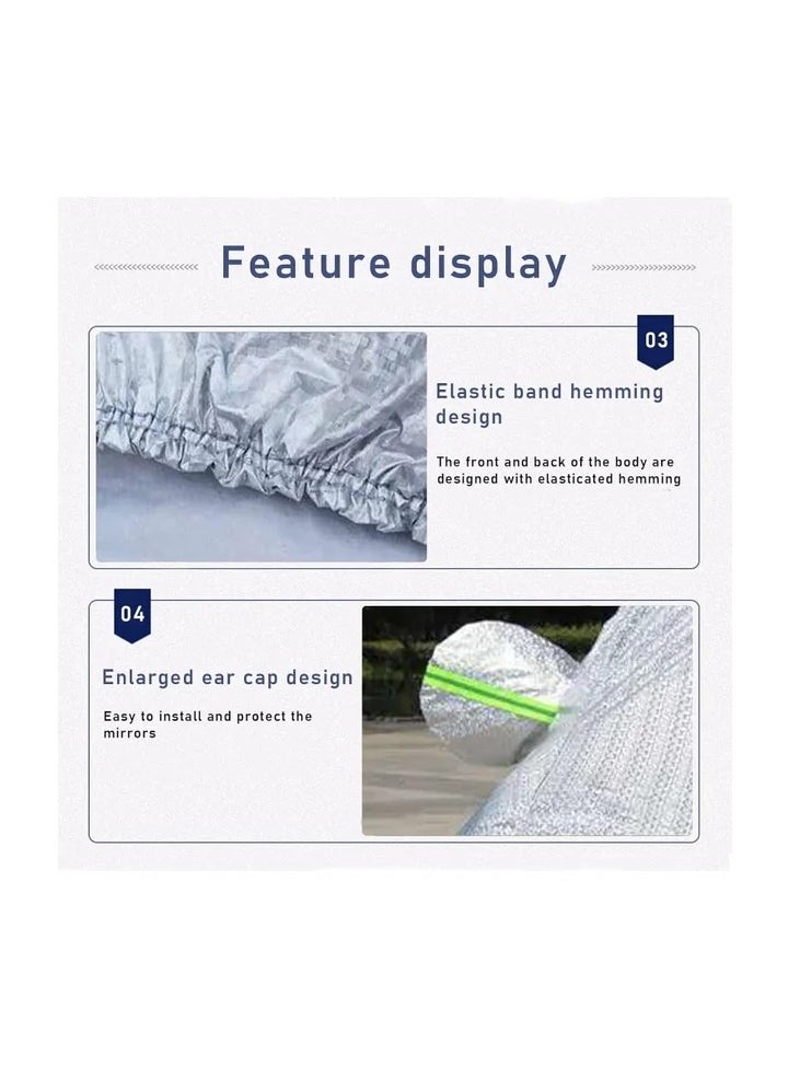 Generic - All Weather Multi-Layer Car Cover Waterproof, Windproof, and UV Resistant, Full Outdoor Protection with Zipper Access, White, YXL Size - Image 1