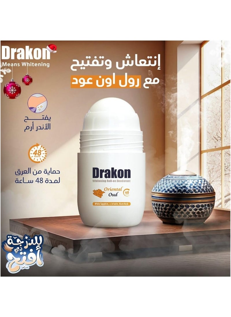 Drakon Whitening Roll On Deodorant Oriental Oud 50 ML 1+1