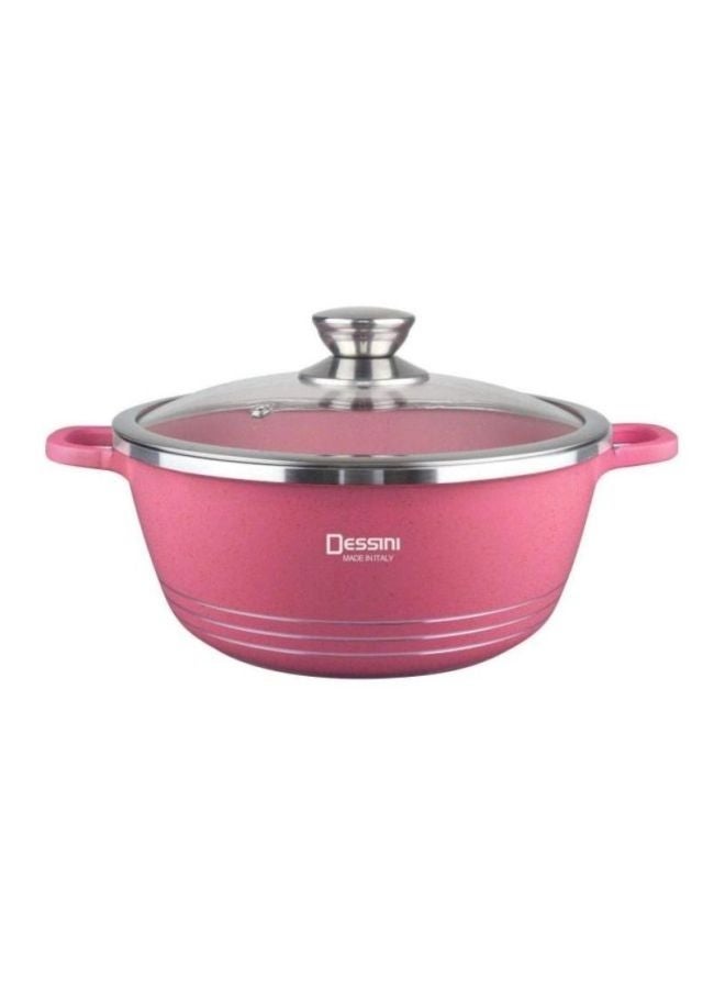 DESSINI DESSINI Non-Stick Cooking Pot With Lid Pink 32cm