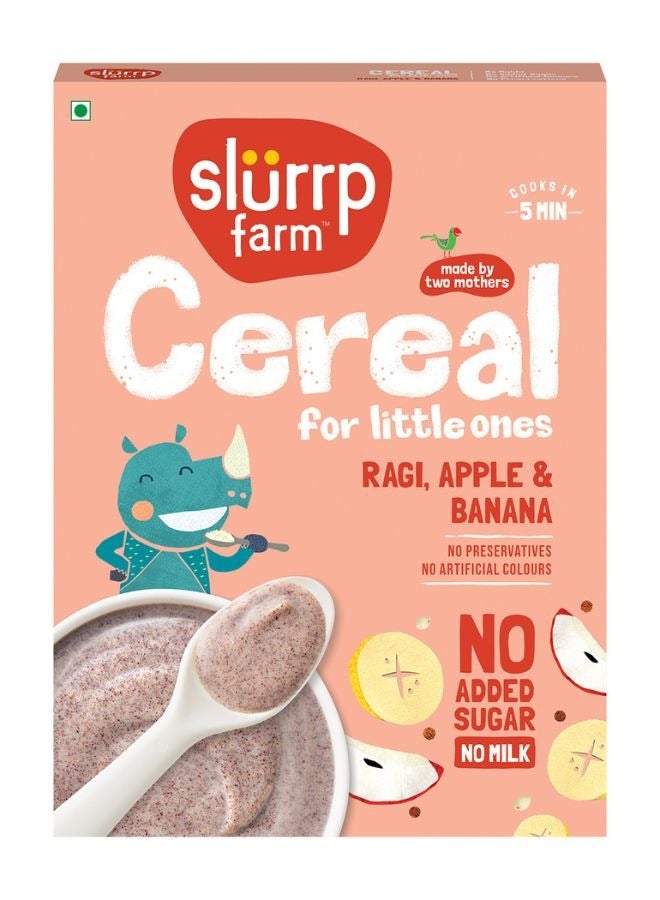 Slurrp Farm Instant Cereal Ragi Apple And Banana Without Milk No Sugar Added 200g