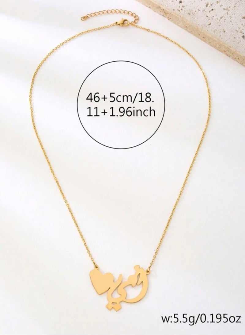 نون-شى سلسال نسائي أنيق مصنوع من الاستانلس ستيل مطلي باللون الذهبي عيار 18 - Image 3