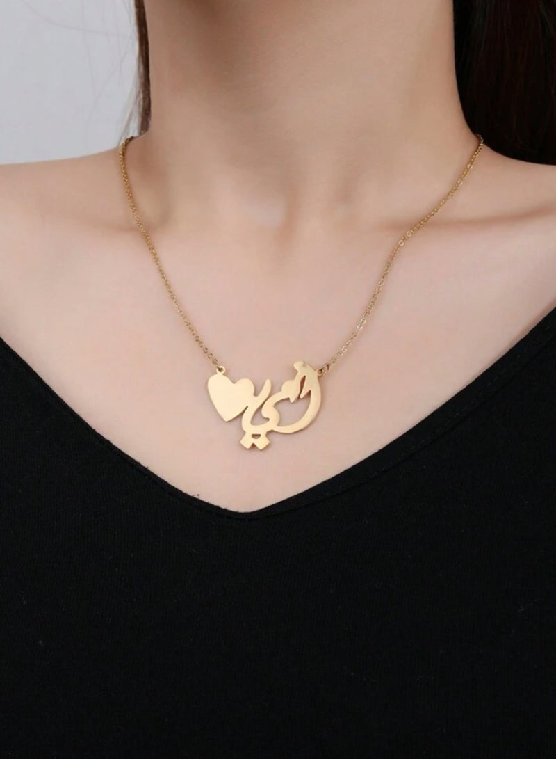 نون-شى سلسال نسائي أنيق مصنوع من الاستانلس ستيل مطلي باللون الذهبي عيار 18 - Image 1