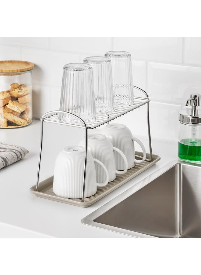 زبون رف تجفيف الأطباق، ستانلس ستيل، 13×32 سم - Image 2