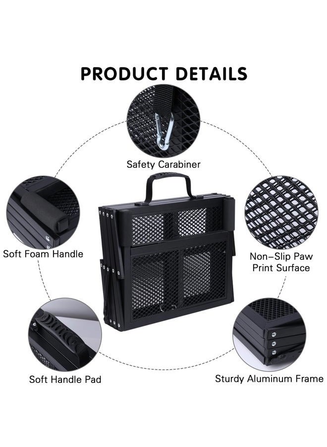 DGSL Dog Ramp for Car, Extra Wide 4 Steps Dog Stairs for Truck, Folding Steps for Dogs with Non-Slip Surface, Pet Loader Dog Steps for Large Dog, SUV, Side Door and Bed (Mesh, 16.9In-4 Steps) - Image 4