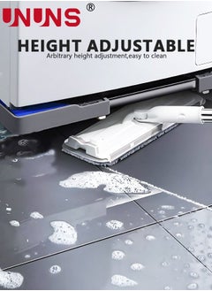 UNUNS Fridge Stand Mobile Base With 4 Locking Refrigerator Wheels And 4 Strong Feet For Washing Machine Stand Pedestal, Fridge Base Stand, Adjustable Appliance Dolly Square, Moving Roller  - Image 3