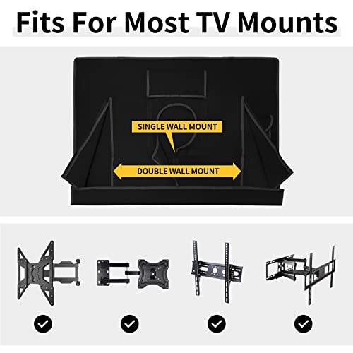 Easy-Going Waterproof Outdoor TV Cover - 46-48 inch, Thick Fabric, Dustproof & Weatherproof with Remote Control Pocket, Black - Image 5