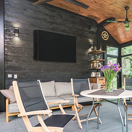 Easy-Going Waterproof Outdoor TV Cover - 46-48 inch, Thick Fabric, Dustproof & Weatherproof with Remote Control Pocket, Black - Image 2