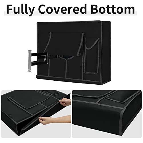 Easy-Going Waterproof Outdoor TV Cover - 46-48 inch, Thick Fabric, Dustproof & Weatherproof with Remote Control Pocket, Black - Image 3